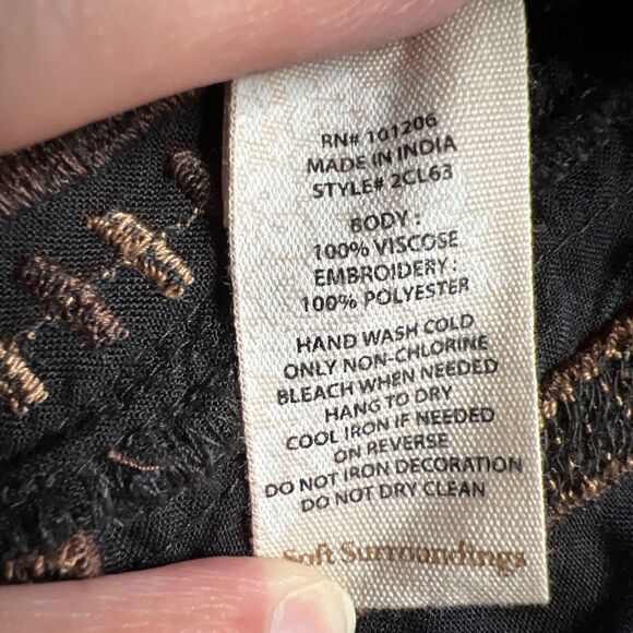 Soft Surroundings NWT Tunic Dress Medium Sequins Embroidery 3/4 Sleeve Anantara - Picture 9 of 9